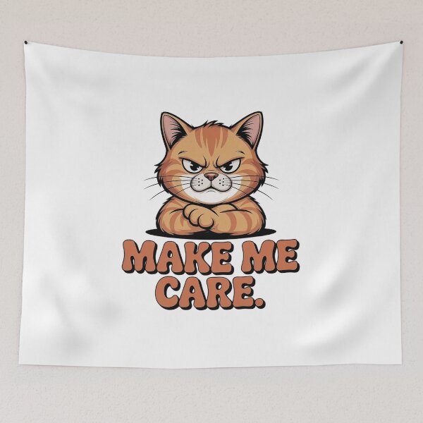 Item preview, Make Me Care Funny Grumpy Cat Meme Design designed and sold by Cool-cat-art.