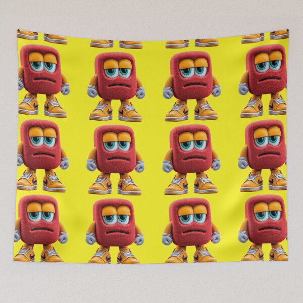 Item preview, Streetwear Red Cube Character with Sneakers designed and sold by A touch of creativity.