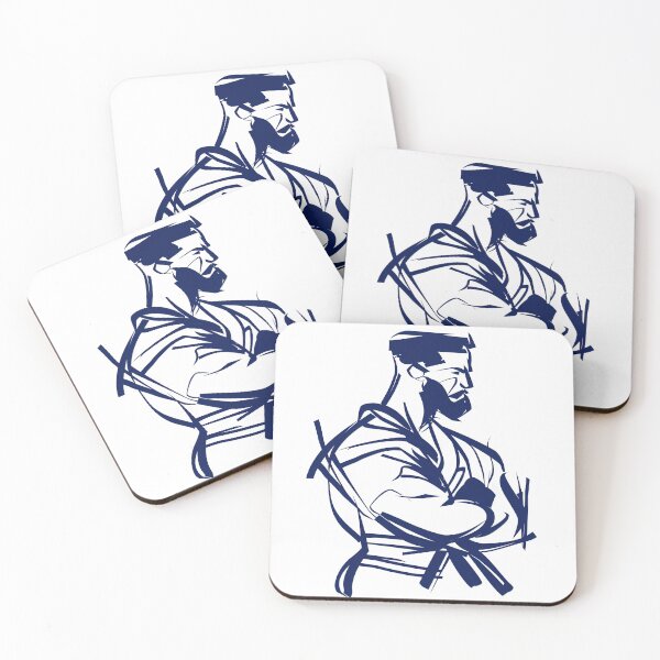 Item preview, Brazilian jiu-jitsu fighter - Blue Abstract Art designed and sold by shadow-bloom.