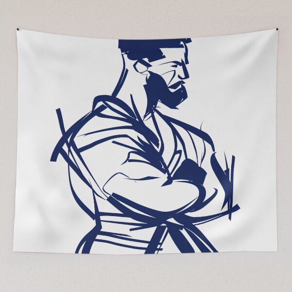 Item preview, Brazilian jiu-jitsu fighter - Blue Abstract Art designed and sold by shadow-bloom.