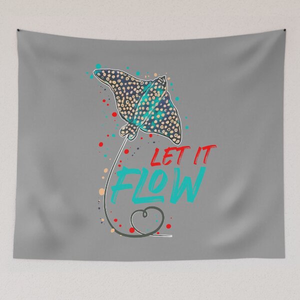 Item preview, Let It Flow | Manta Ray Ocean Art Illustration designed and sold by ArtdeGwo.