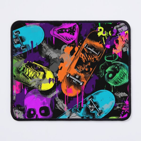 Item preview, colorful skull and skateboard graffiti art designed and sold by dcrc.