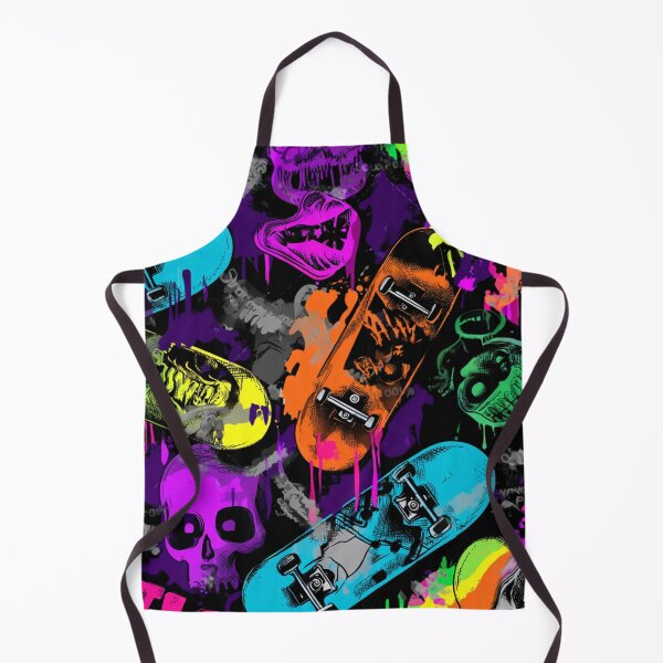 Item preview, colorful skull and skateboard graffiti art designed and sold by dcrc.