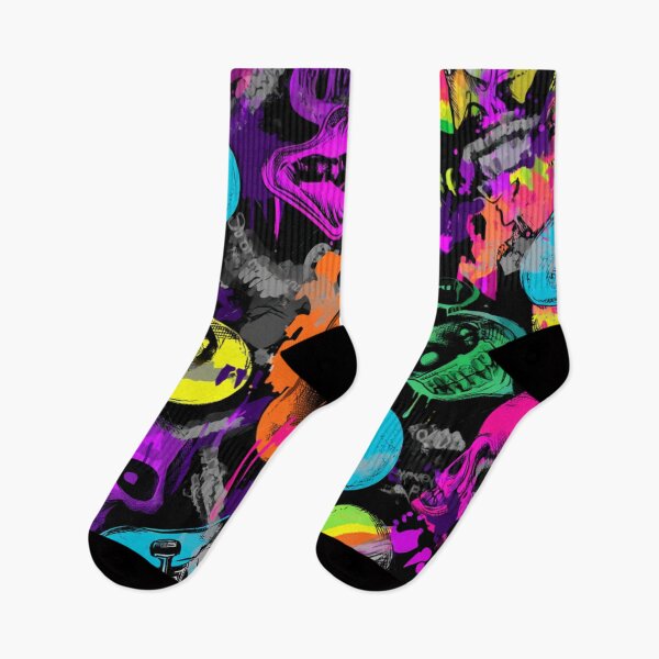 Item preview, colorful skull and skateboard graffiti art designed and sold by dcrc.