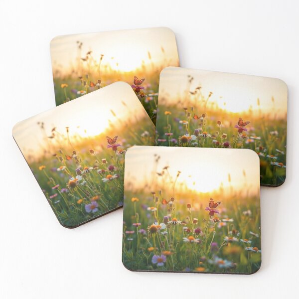 Item preview, Golden Hour Butterfly in Wildflower Meadow at Sunset designed and sold by EllDAV777.
