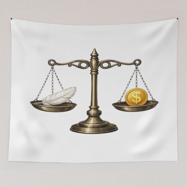 Item preview, Balance of Values – Feather and Coin Design designed and sold by Cristhian Almanza.
