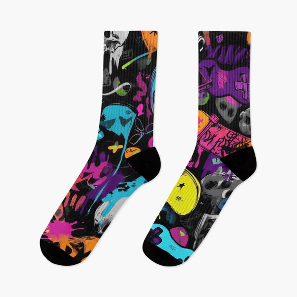 Item preview, colorful skull and skateboard graffiti art designed and sold by dcrc.