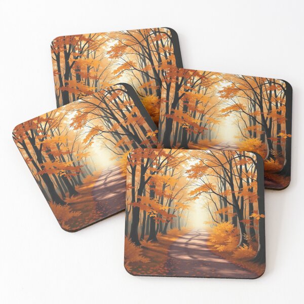 Item preview, Misty Golden Autumn Forest Path | Serene Fall Woodland Trail designed and sold by EllDAV777.