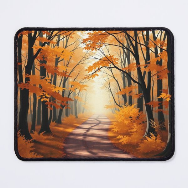 Item preview, Misty Golden Autumn Forest Path | Serene Fall Woodland Trail designed and sold by EllDAV777.