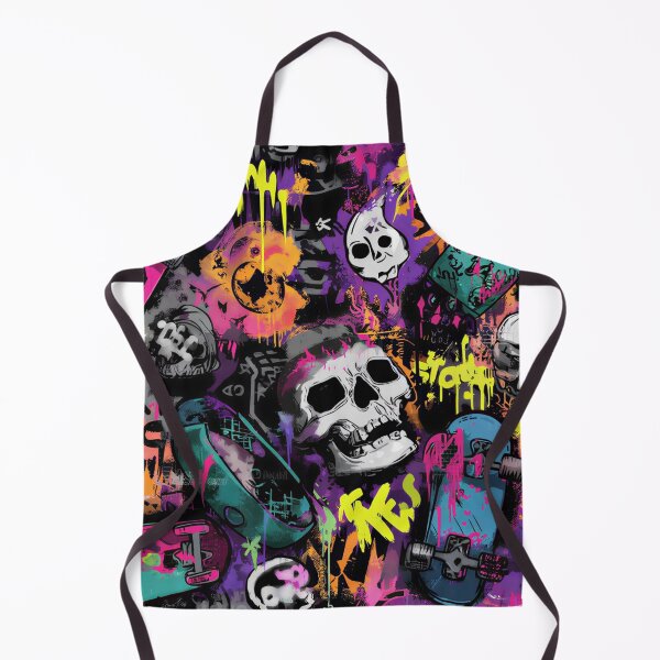 Item preview, colorful skull and skateboard graffiti art designed and sold by dcrc.