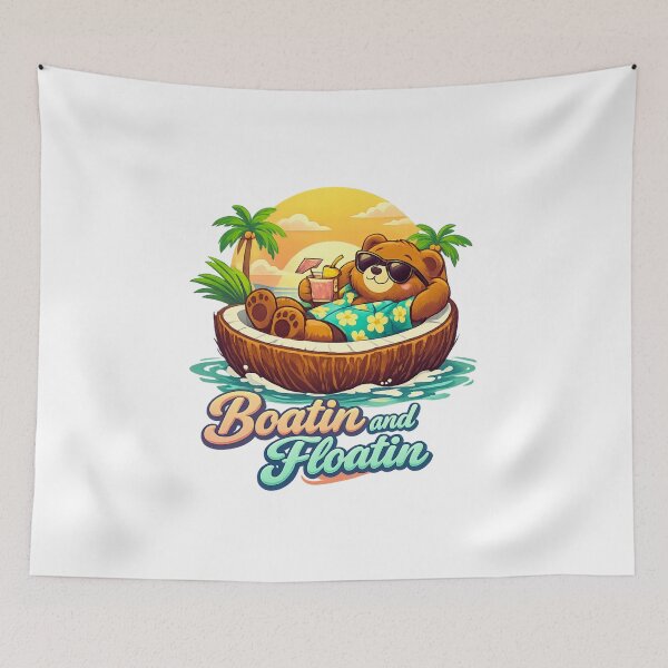 Item preview, Boatin And Floatin - Bear and Coconut designed and sold by LuveraxArt.