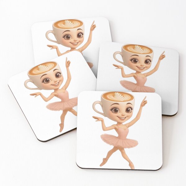 Item preview, Cute Coffee Cup Ballerina Dancing Cartoon designed and sold by A touch of creativity.