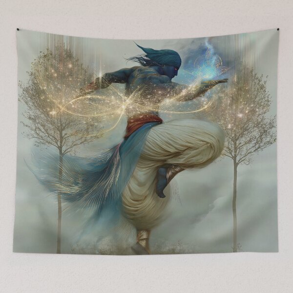 Item preview, Ember‑Blue Dancer of the Twin Trees designed and sold by bloorose.