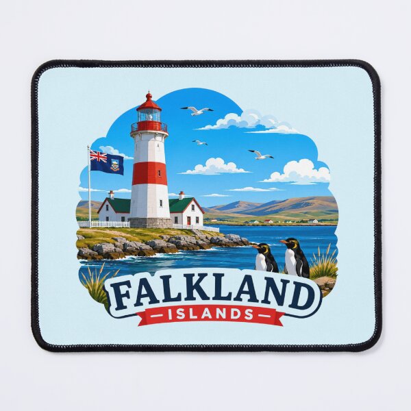Item preview, Falkland Islands - Lighthouse & Penguins designed and sold by Myra365Art.