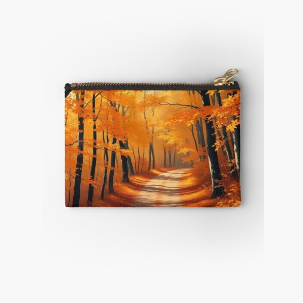 Item preview, Enchanted Autumn Forest Path in Golden Orange Light designed and sold by EllDAV777.