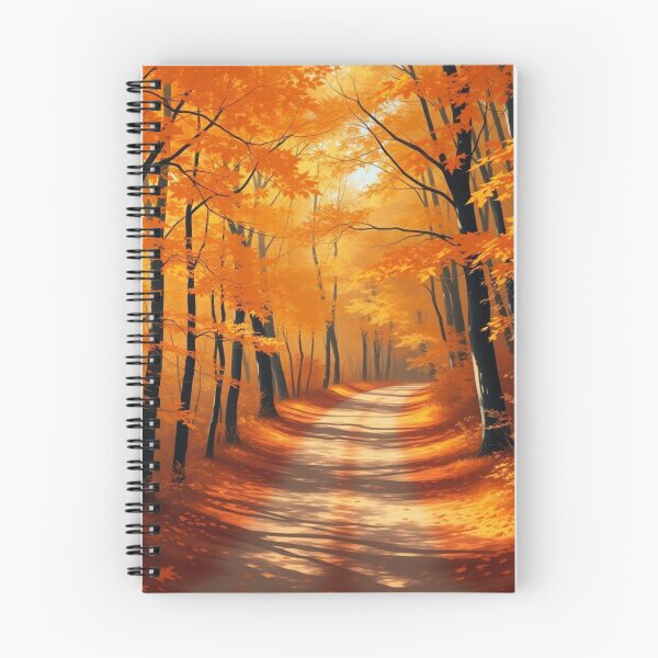 Item preview, Enchanted Autumn Forest Path in Golden Orange Light designed and sold by EllDAV777.
