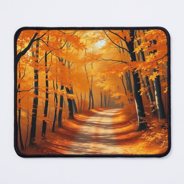 Item preview, Enchanted Autumn Forest Path in Golden Orange Light designed and sold by EllDAV777.