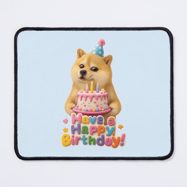 Item preview, Cute Birthday Dog Cake | Kawaii Shiba Meme Puppy Birthday Party Art designed and sold by Moons Studio.