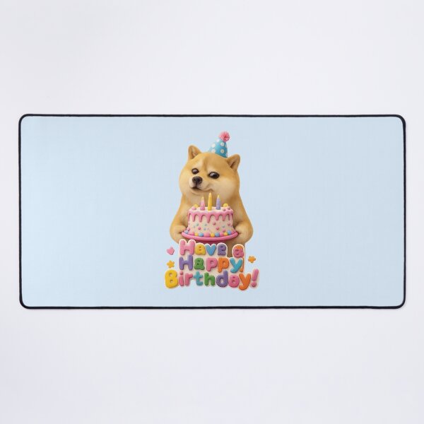 Item preview, Cute Birthday Dog Cake | Kawaii Shiba Meme Puppy Birthday Party Art designed and sold by Moons Studio.