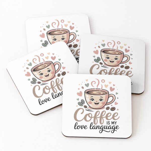 Item preview, Coffee Is My Love Language Cute Coffee Lover Kawaii Design designed and sold by Cool-cat-art.