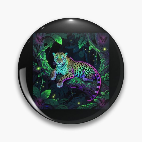 Artikelvorschau, Neon Jungle Leopard Glowing Wildlife Art entworfen und verkauft von DervoTeck2767.