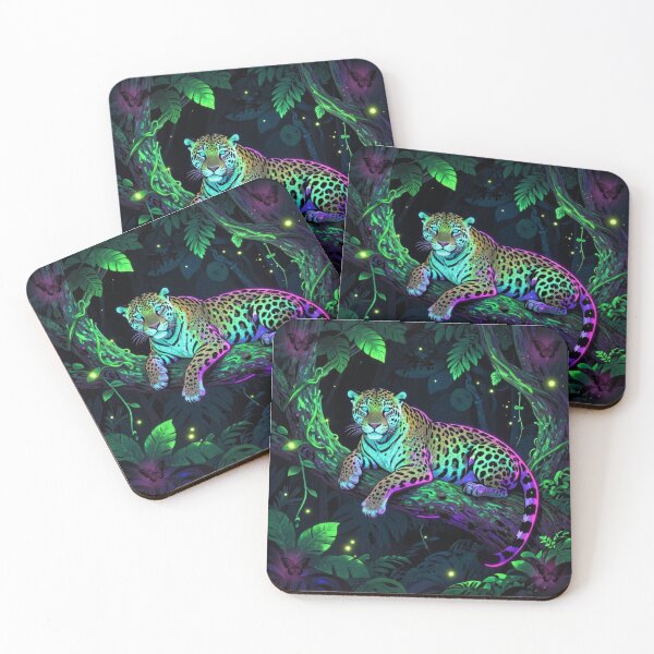 Item preview, Neon Jungle Leopard Glowing Wildlife Art designed and sold by DervoTeck2767.