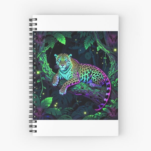 Artikelvorschau, Neon Jungle Leopard Glowing Wildlife Art entworfen und verkauft von DervoTeck2767.