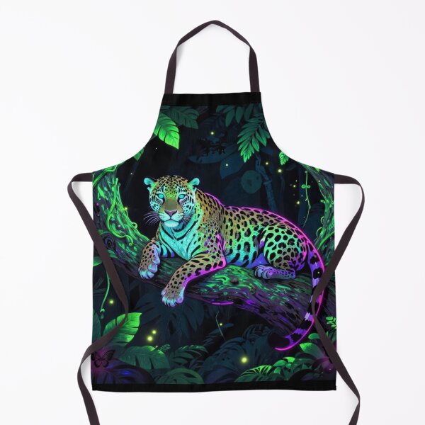 Item preview, Neon Jungle Leopard Glowing Wildlife Art designed and sold by DervoTeck2767.