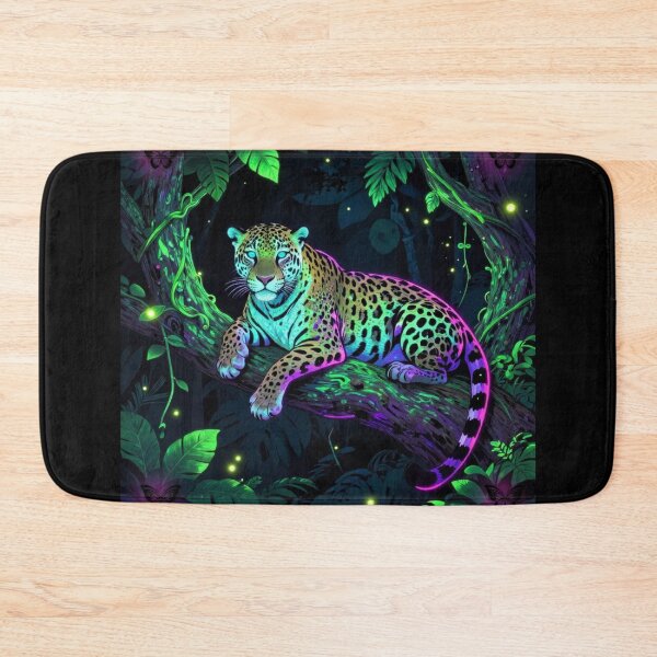 Item preview, Neon Jungle Leopard Glowing Wildlife Art designed and sold by DervoTeck2767.