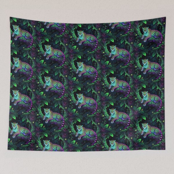 Item preview, Neon Jungle Leopard Glowing Wildlife Art designed and sold by DervoTeck2767.