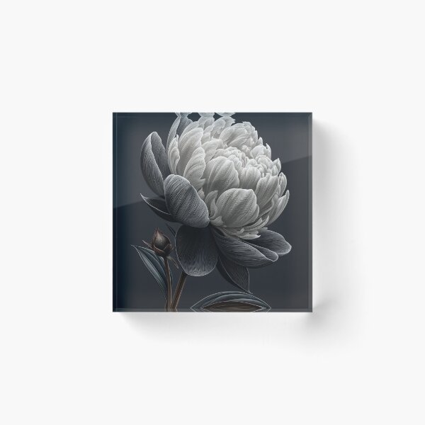 Item preview, Elegant Monochrome Peony - Minimalist Fine Art Illustration designed and sold by SlowRegardArt.