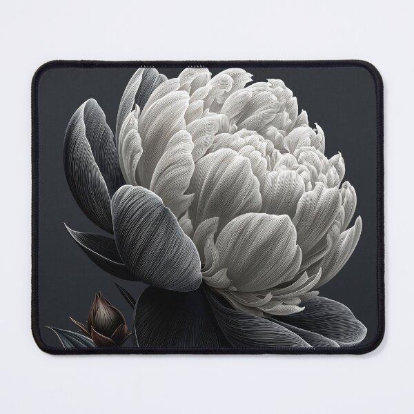 Item preview, Elegant Monochrome Peony - Minimalist Fine Art Illustration designed and sold by SlowRegardArt.