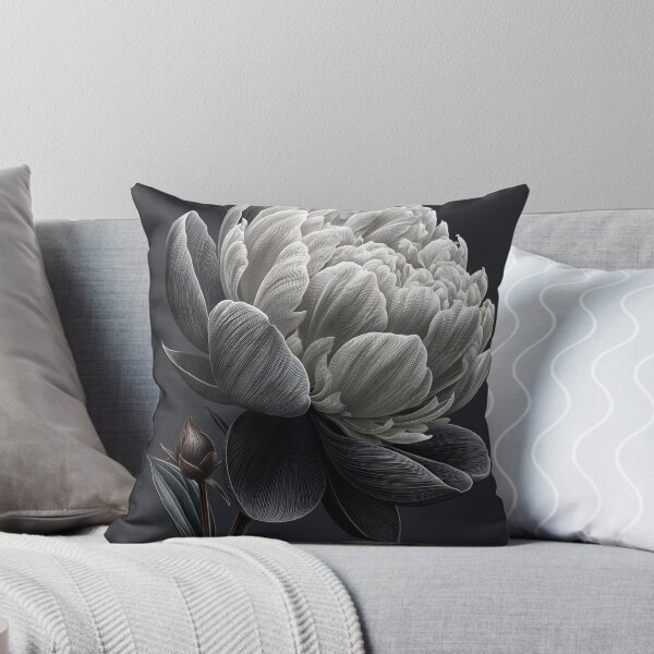 Item preview, Elegant Monochrome Peony - Minimalist Fine Art Illustration designed and sold by SlowRegardArt.