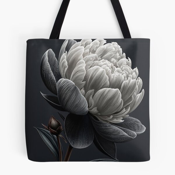 Item preview, Elegant Monochrome Peony - Minimalist Fine Art Illustration designed and sold by SlowRegardArt.
