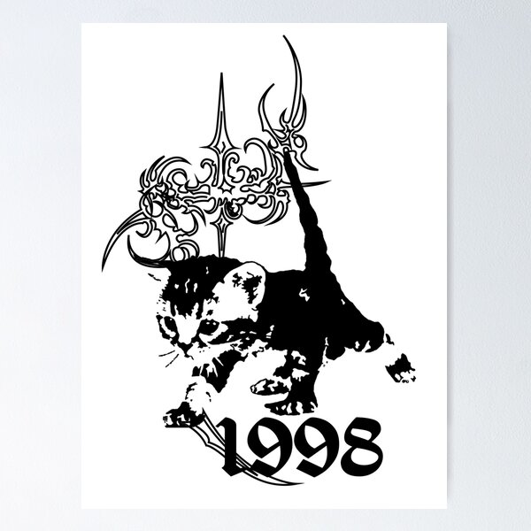 Item preview, Cyber cat art 1998 designed and sold by Tribalgothss.