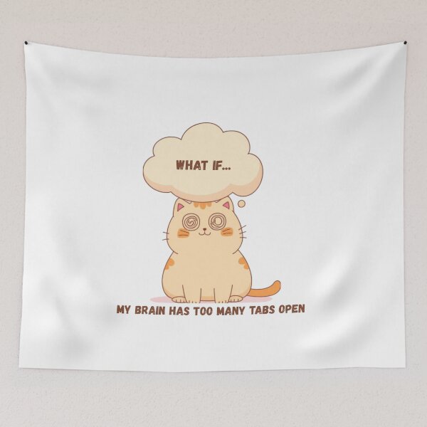 Item preview, Overthinker Cat Shirt — What If Cat Tee — Funny Anxious Cat — Cat Lover Relatable Humor Gift designed and sold by AMBAYK.