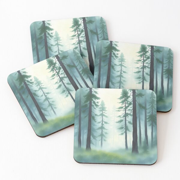 Item preview, Misty Enchanted Pine Forest | Foggy Woodland Landscape designed and sold by EllDAV777.