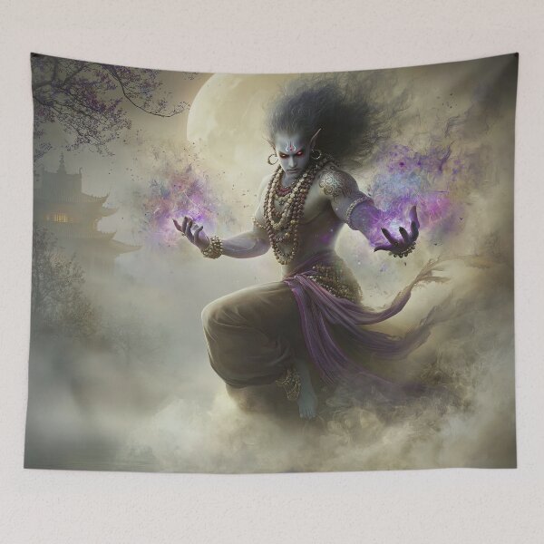 Item preview, Moon‑Veil Djinn of the Hidden Pagoda designed and sold by bloorose.