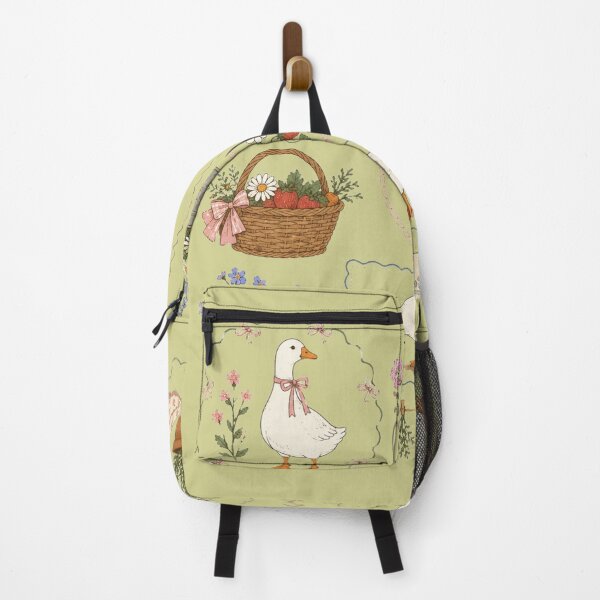 Item preview, Coquette Goose Cottagecore Floral Gardening Strawberry Bow Pattern designed and sold by bosamji.