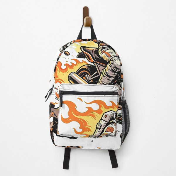 Item preview, Astronaut Riding Motorcycle in Space with Asteroid and Fire Flames designed and sold by TeyArtWork.