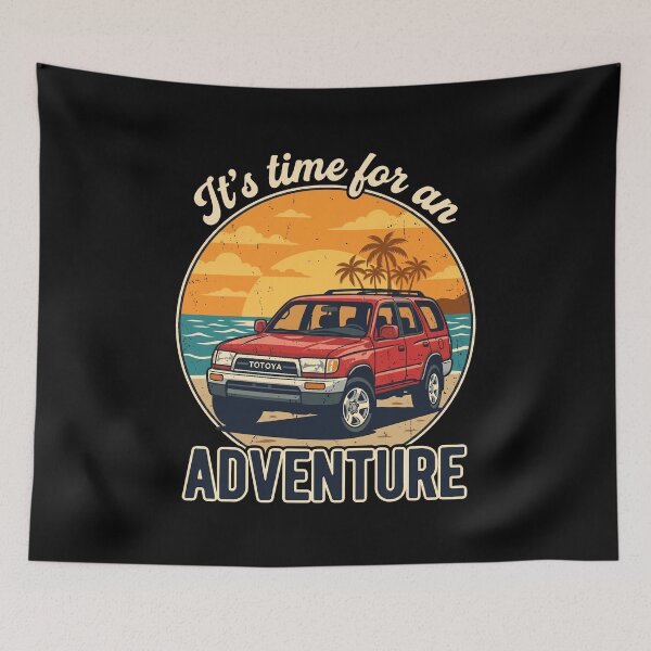 Item preview, 4Runner 3rd Gen Red Retro Beach Adventure Graphic designed and sold by Off-Road-Zone.