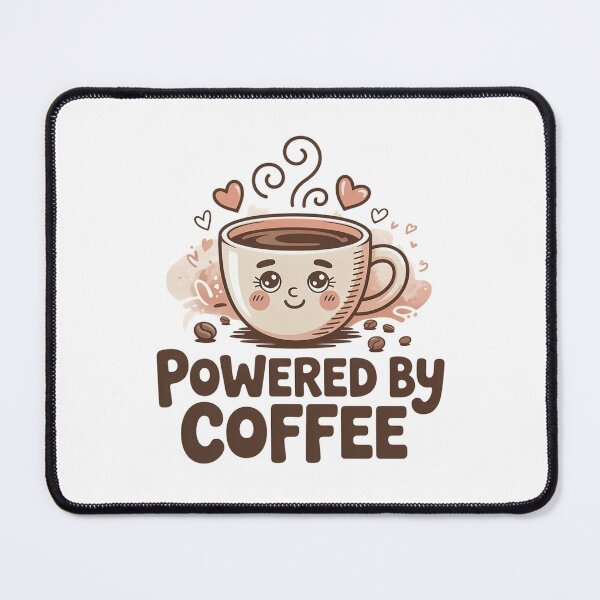 Item preview, Powered by Coffee – Cute Kawaii Coffee Lover Design designed and sold by Cool-cat-art.