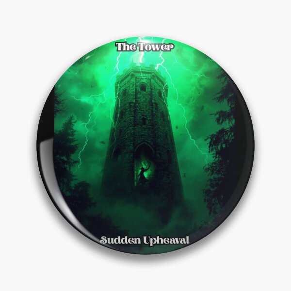 Item preview, The Tower - Tarot Card from Wildwood Green Witch Tarot Deck  designed and sold by Earth Nature Creations.