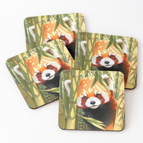 Item preview, Red Panda Peeking Through Bamboo Forest designed and sold by Dragonfly-Magic.
