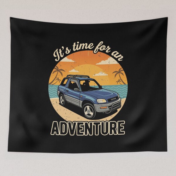 Item preview, RAV4 1st Gen Blue Retro Beach Adventure Graphic designed and sold by Off-Road-Zone.