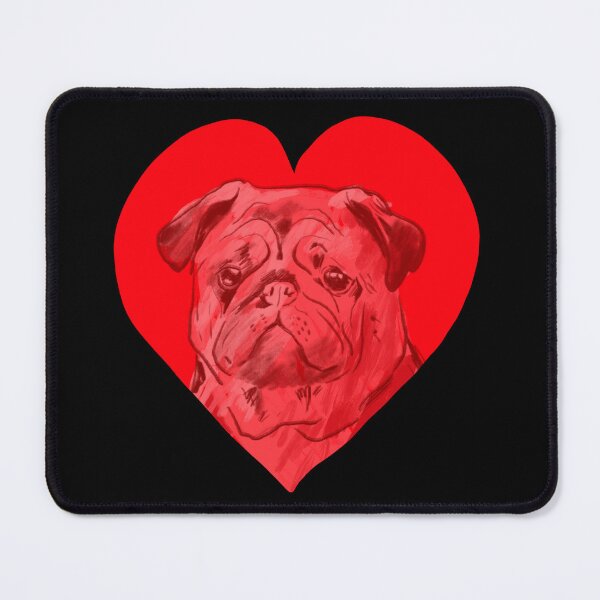 Item preview, Pug Love — Cute Red Heart Dog Art designed and sold by AnnaVikhrArt.