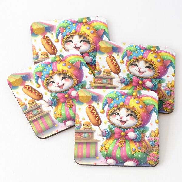 Item preview, Jester Cat Loves Corn Dogs designed and sold by TinCatOutPost.