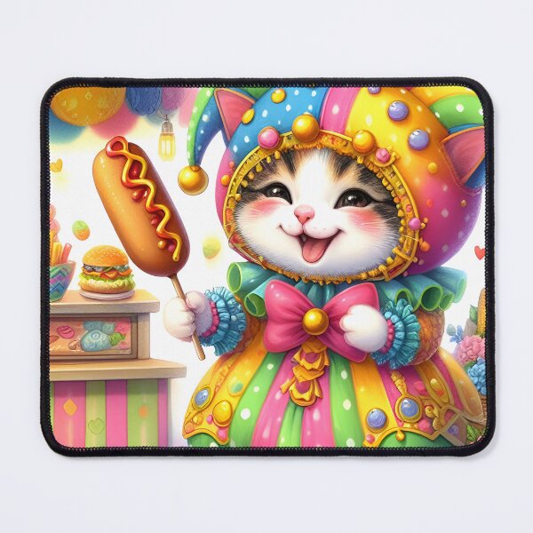 Item preview, Jester Cat Loves Corn Dogs designed and sold by TinCatOutPost.