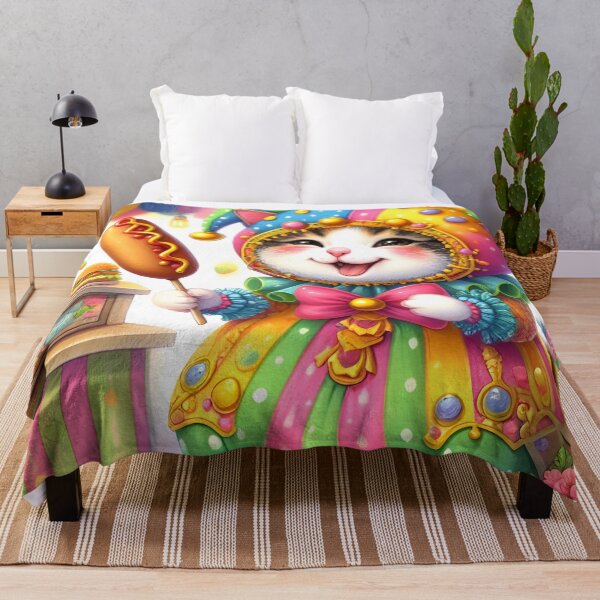 Item preview, Jester Cat Loves Corn Dogs designed and sold by TinCatOutPost.