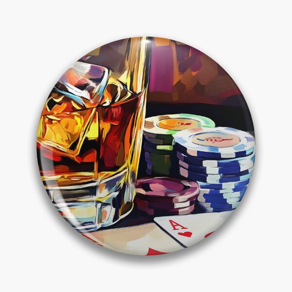 Item preview, Whiskey Cards and Midnight Stakes - A Lively Poker Table Filled with Risk Atmosphere and Neon Energy designed and sold by OlfactoART Studio.